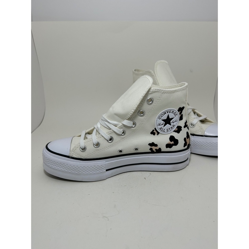 Converse Chuck Taylor All Star Lift Hi Leopard Print Platform Sneakers A14936C - Picture 4 of 10